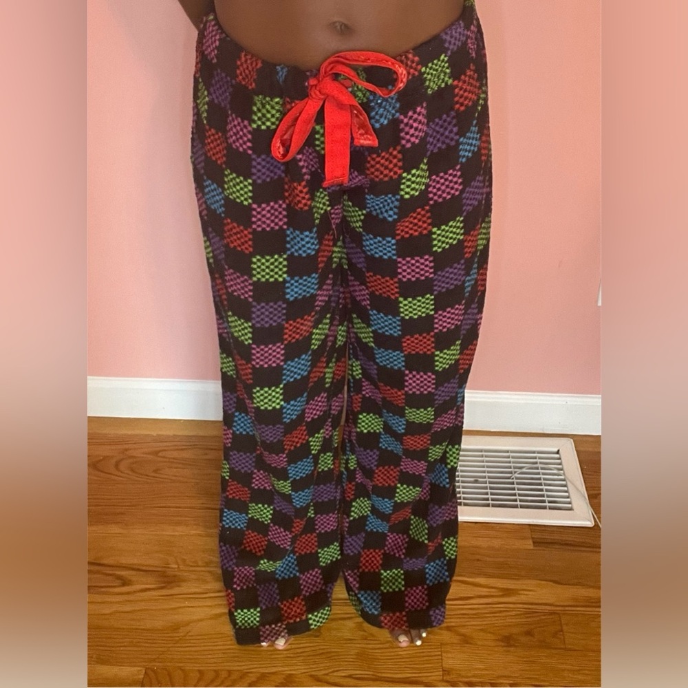 Multicolored Plaid Pajama Bottoms